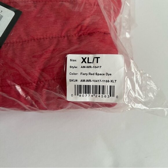 American Tall - Men's Packable Puffer Jacket - Red Space Dye. Size: XLT. (1710) - Picture 7 of 14